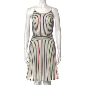 Missoni High Neck Metallic Neon Stripe Dress